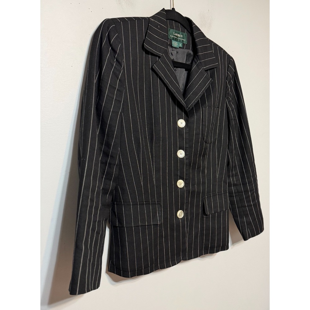 Lauren Ralph Lauren Quiet Luxury Pinstripe Blazer Women Sz 6 Office Siren Preppy - Picture 4 of 7